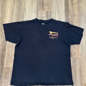 In N Out California Classic T Shirt with Classic Cars on Back, Large